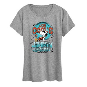 Women's - Peanuts - Joe Cool Woodstock Jammin' Jamboree Las Vegas Short Sleeve Graphic T-Shirt - 1 of 4