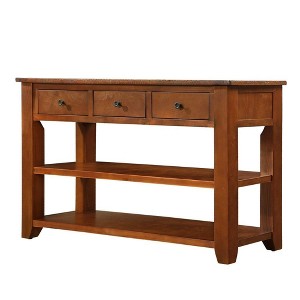 PAGED 48 inch Rectangle Console Table with 3 Storage Drawers,Modern Entryway Table with 2 Shelves for Living Room,Hallway - 1 of 4