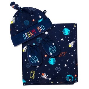 Fisher-Price Space Explorer Swaddle Blanket with Cap & Mittens - 1 of 4