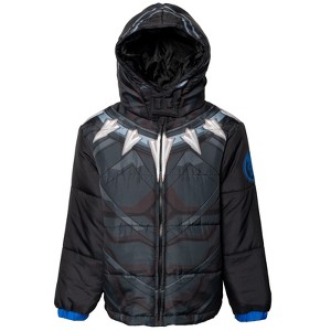 Marvel Avengers Spider-Man Hulk Black Panther Captain America Zip Up Winter Coat Puffer Jacket Toddler to Big Kid - 1 of 4