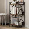 KTMBDW Book Shelf, 3 Tier Bookcase, Modern Bookshelf for CDs, Movies, Industrial Corner Storage Organizer for Bedroom, Home Office ,Living Room, Brown - 3 of 4
