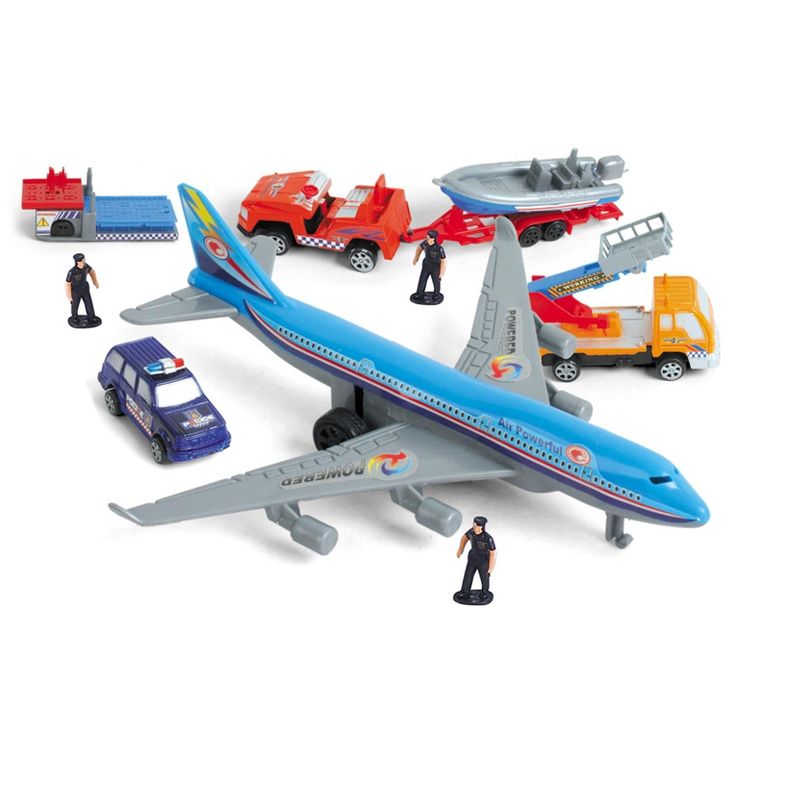 Ready! Set! Play! Link 57 Piece International Airport Assembled Playset, Comes With 3 Planes & 18 Trucks For Kids, 2 of 9