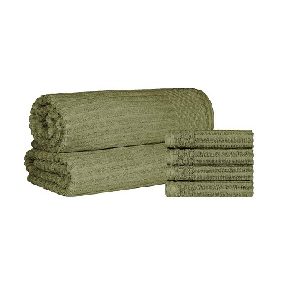 Modern Ribbed Cotton  Assorted Towel Set by Blue Nile Mills