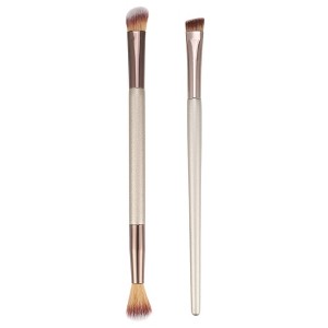 Unique Bargains Double-ended Makeup Brushes and Sets Champagne 2 Pcs - 1 of 4