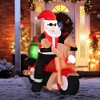 QingMoon Christmas Inflatable Santa Claus Riding Motorcycle with Holiday Sack, 5.5FT Outdoor Blow-Up Yard Decoration for Lawn, Garden, Holiday - 2 of 4
