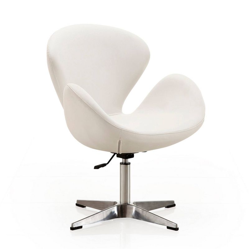 Raspberry Faux Leather Adjustable Swivel Chair - Manhattan Comfort, 1 of 8