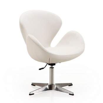 Raspberry Faux Leather Adjustable Swivel Chair - Manhattan Comfort