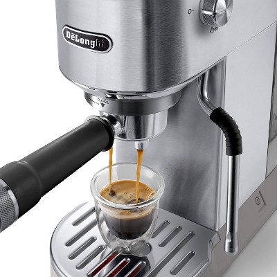 DeLonghi Dedica Duo Espresso and Cold Brew Machine with Milk Frother for Hot & Iced Coffee, Cappuccinos, Lattes & More Stainless Steel