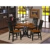 Kitchen Table Set 5 Piece - Round Dining Table & Chairs - Rustic Design - Black Cherry Finish - 42 Inch - 2 of 4
