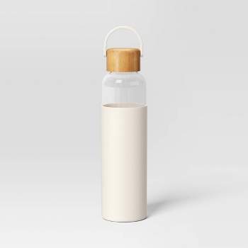 18oz Borosilicate Glass Water Bottle with Silicone Sleeve and Bamboo Lid - Threshold™