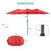 Sonkuki 15x9ft Double-Sided Patio Umbrella Aluminum with Large Canopy - 3 of 4