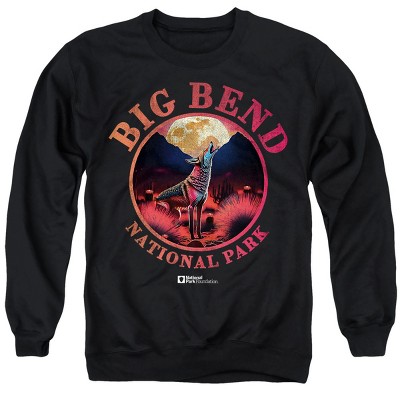 Men's Big Bend National Park Coyote In The Moonlight  Full Color Crewneck Sweatshirt