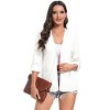 Coolmee Women's Collarless Blazer 3/4 Sleeve Open Front Business Work Office Jacket Blazers - 2 of 4