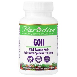 Paradise Herbs Goji, 400 mg, 60 Vegetarian Capsules - 1 of 2
