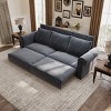 King Size Chesterfield Sofa Bed, 3 in 1 Convertible Bed with Nailhead Trim & Rolled Arm, Iron Frame Sofa Bed with Cotton Filling-Baofuwish - 2 of 4