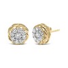 Haus of Brilliance 10K Yellow Gold Plated Silver 1/2 Cttw Diamond Cluster Stud Earrings - 2 of 4