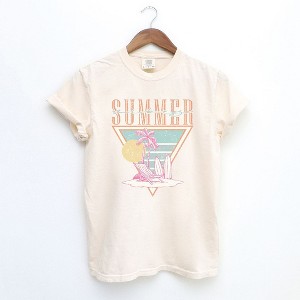 Simply Sage Market Women's Summer Vibes Triangle Short Sleeve Garment Dyed Tee - 1 of 3