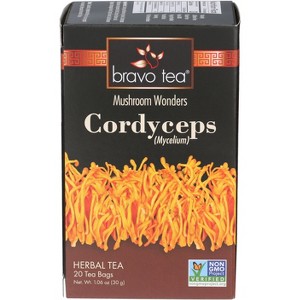 Bravo Tea Mushroom Wonders Cordyceps (Mycelium) Herbal Tea - 20 Bags - 1.06 oz - 1 of 1
