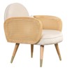Dining Chairs Foam Upholstered Back Rest Seat Rattan Armrest Accent Rattan Chair With Metal Legs Mid Century Armchair For Restaurants Living Rooms - 2 of 4