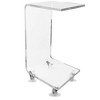 Designstyles Luxurious Acrylic C Shaped Table with Wheels, Beautiful Living Room Decor, Perfect For Sofas and Beds - image 4 of 4