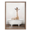 18" x 24" Blake Giraffe 2 in Tub Printed Glass Framed Wall Canvases by Amy Peterson Art Studio - Kate & Laurel All Things Decor - 2 of 4