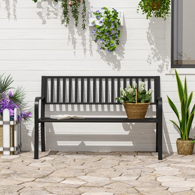 VYNXARIA Outsunny 50" Outdoor Garden Bench - Stylish Metal Patio Seating for Two
