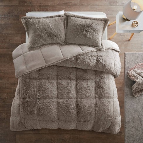 3pc Leena Shaggy Faux Fur Comforter Set Target