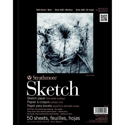 Strathmore 400 Series Sketch Pad 9 X 12 Inches 60 Lb 50 Sheets