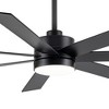 Airsurfer 60-in Matte Black Ceiling Fan with LED Light, 7 Blades, Wood Grain & Black Finish, Remote Included, Dual Downrods - 3 of 4
