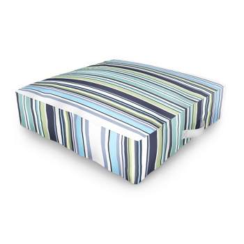 Sheila Wenzel-Ganny Lavender Mint Blue Stripes Outdoor Floor Cushion - Deny Designs