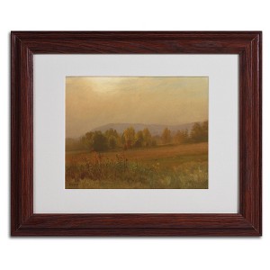 Trademark Fine Art -Albert Bierstadt 'Autumn Landscape' Matted Framed Art - 1 of 4