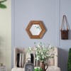 VYNXARIA 18.5" x 18.5" Hexagon Mirror with Natural Wood Frame, Wall Decor for Living Room Bathroom Hallway, - 2 of 4