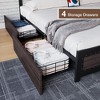 Full Bed Frame with Headboard, Platform Bed Frame with 4 Storage Drawers and Charge Station, Solid Metal Slats Support - 3 of 4