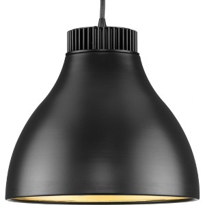 Progress Lighting Radian 1-Light LED Dome Pendant, Matte Black, Aluminum, 10.6" W x 10" H, 3000K, 990 Lumens, Damp Rated - 1 of 1