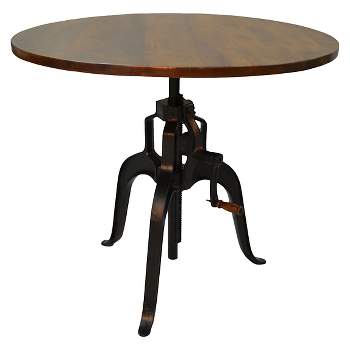 Reed Adjustable Crank Dining Table Chestnut/Black - Carolina Chair & Table