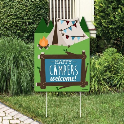 Big Dot of Happiness Happy Camper - Party Decorations - Camping Baby Shower or Birthday Party Welcome Yard Sign