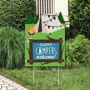 Big Dot of Happiness Happy Camper - Party Decorations - Camping Baby Shower or Birthday Party Welcome Yard Sign - 1 of 4
