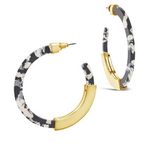 SHINE by Sterling Forever 2" Resin Bar Hoop Earrings - 1 of 3