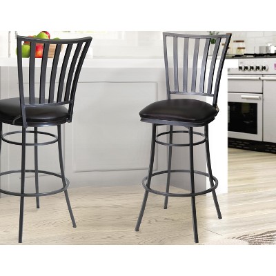 TOAOTBNBOB 360° Swivel Bar Stools with Metal Footrest, Comfortable Bar Chairs with Soft Cushion, Industrial Barstools for Kitchen Island
