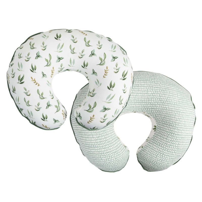 Boppy Organic Nursing Pillow - Green Little Leaves, 1 of 7