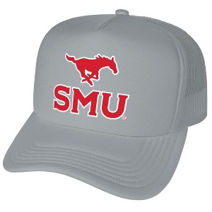 Official Southern Methodist University Primary Logo Foam Snapback Trucker Hat - for Men and Women Grey, Grey, One Size - 1 of 4
