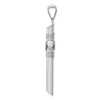 Black Bow Jewelry Men's 14k White Gold Hollow Tube Rope Cross Pendant - 2 of 4