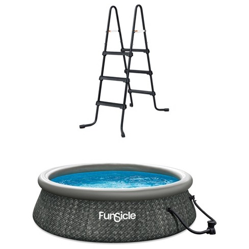 Funsicle 36 Inch Surestep 3-stair Swimming Pool Ladder With 10' X 30 ...