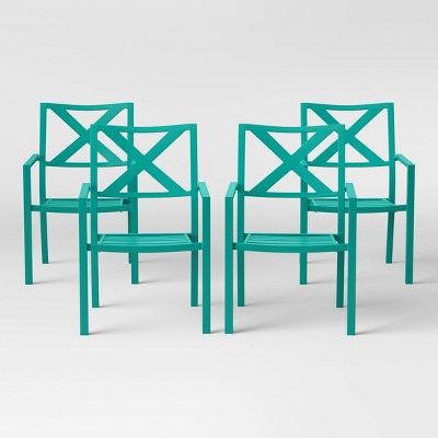 threshold afton metal stacking chair