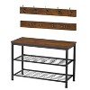 NicBex 27.56" Storage Bench Shoe Rack with Lower Shelf Coat Hooks for Entryway - 2 of 4