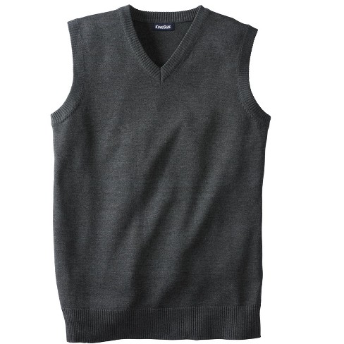 Kingsize Men s Big Tall Lightweight V neck Sweater Vest 8xl Heather Charcoal Target