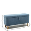 XIYUYEU Storage Bench for Bedroom,Boucle Fabric Storage Ottoman Bench with Storage Compartment,Ottoman for Living Room,Bedroom,Gray/Orange/Blue - 3 of 4