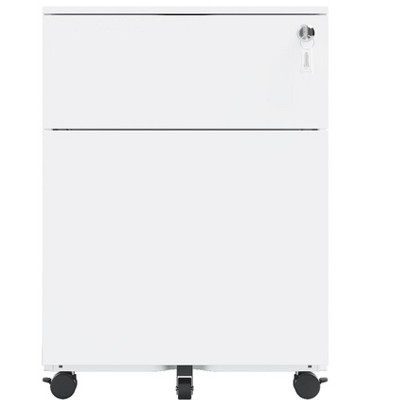 Mobile File Cabinet With Lock Wheels For Legal/Letter/A4 Size 2 Drawer Steel File Cabinet