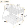 CAVINAS Twin Over Full White Bunk Bed with Fence & Ladder,Modern Metal Bed Frame for Adults,Teens - 4 of 4