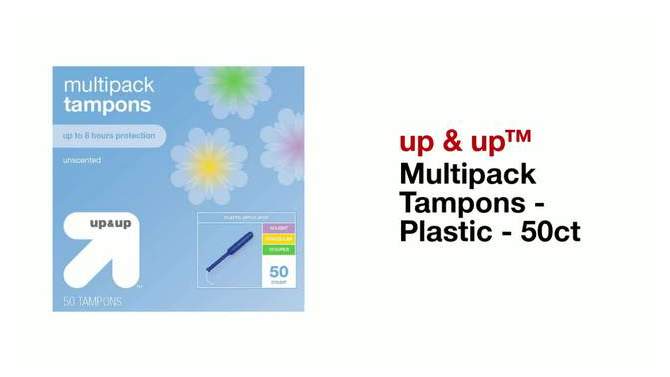 Multipack Tampons - Plastic - 50ct - up &#38; up&#8482;, 2 of 5, play video